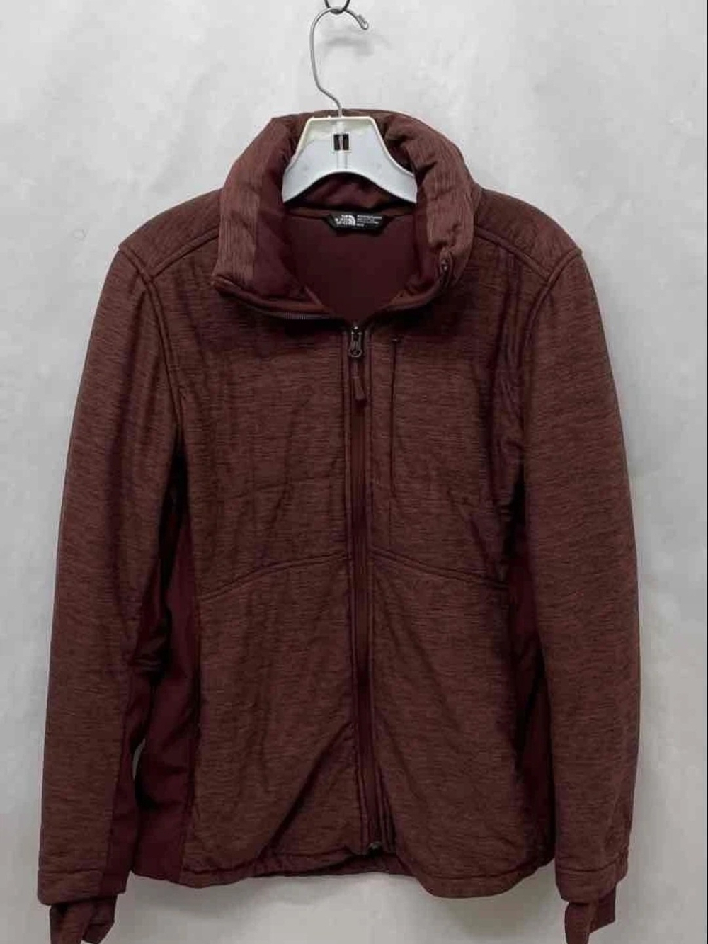 The North Face Pseudio Indi Full Zip Knit Fleece Jacket Burgundy Women's Medium